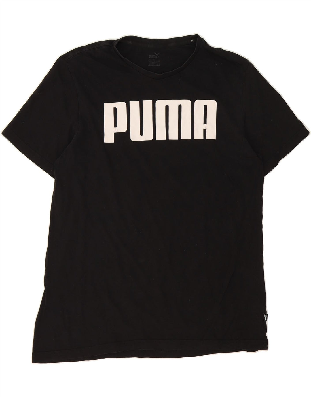 PUMA Mens Graphic T-Shirt Top XL Black Cotton Vintage Puma and Second-Hand Puma from Messina Hembry 