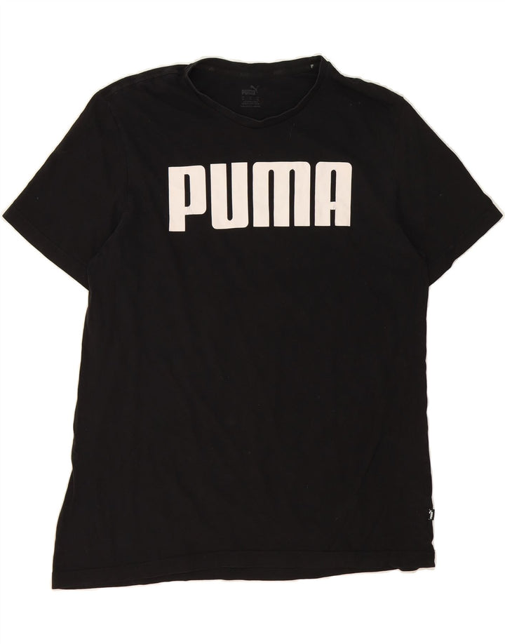 PUMA Mens Graphic T-Shirt Top XL Black Cotton Vintage Puma and Second-Hand Puma from Messina Hembry 