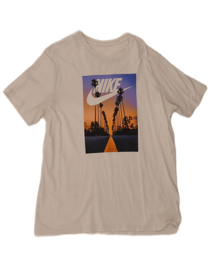 Nike grafisk T-shirt top til mænd, stor hvid bomuld