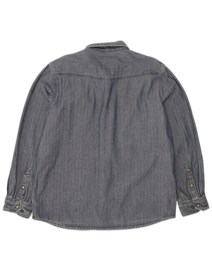 Carhartt Herre Slim Fit skjorte Stor blå sildebensbomuld