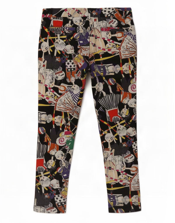 Moschino kvinders abstrakt mønster chinobukser UK 10 Small W30 L26 Multico