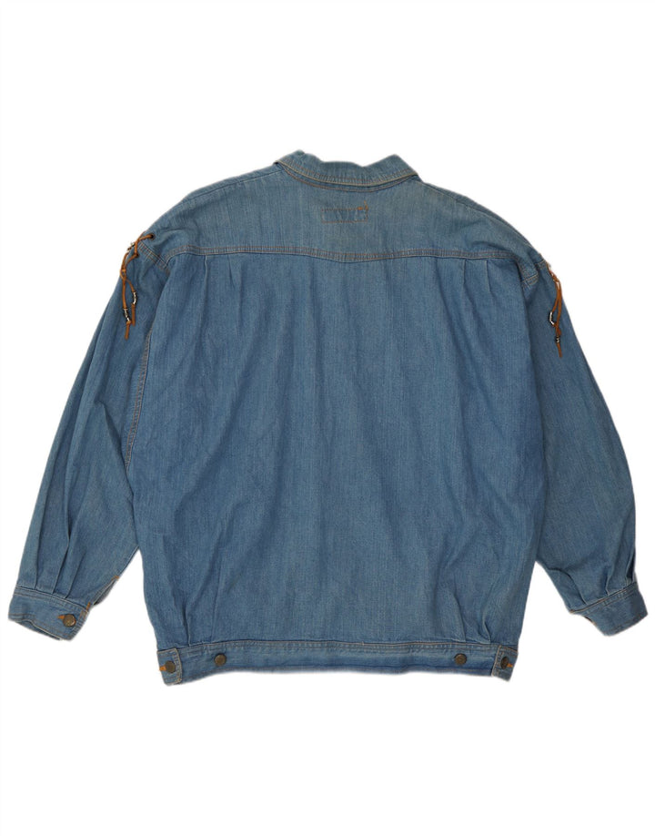 Green Leaves Herre denimjakke UK 40 Large Blue Cotton