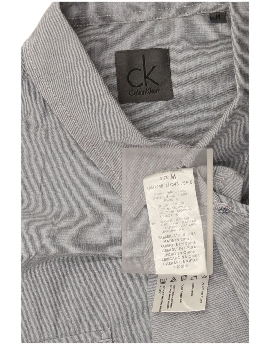 Calvin Klein Herre Kortærmet Military Shirt Medium Grey Bomuld