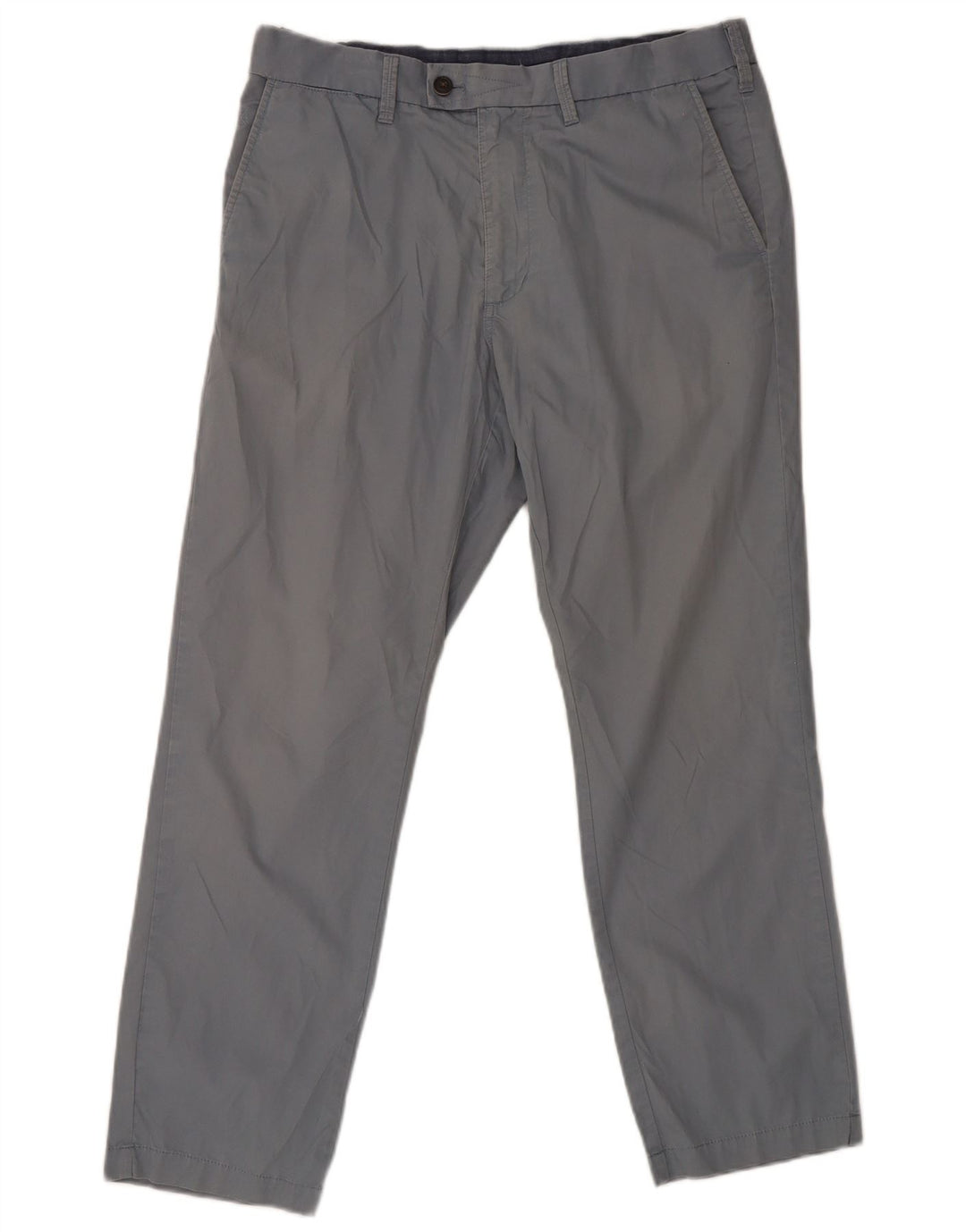 Marks & Spencer Herre Straight Regular Suit Bukser W34 L29 Blue Cotton
