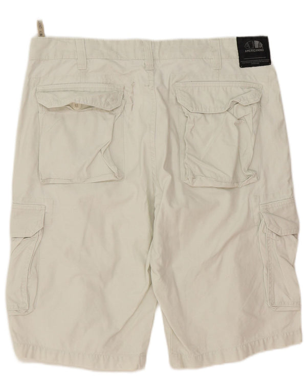 Americanino Herre Cargo Shorts IT 52 XL W34 Off White Bomuld