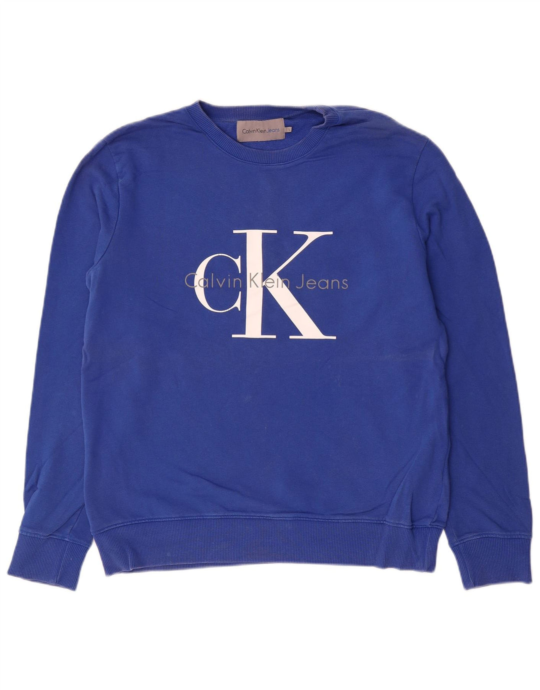 CALVIN KLEIN JEANS Grafisk sweatshirt til mænd, stor blå bomuld