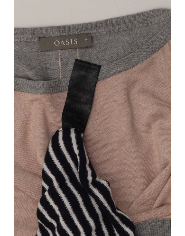 Oasis Dame Boat Neck Jumper Sweater UK 14 Medium Flerfarvet Stribet