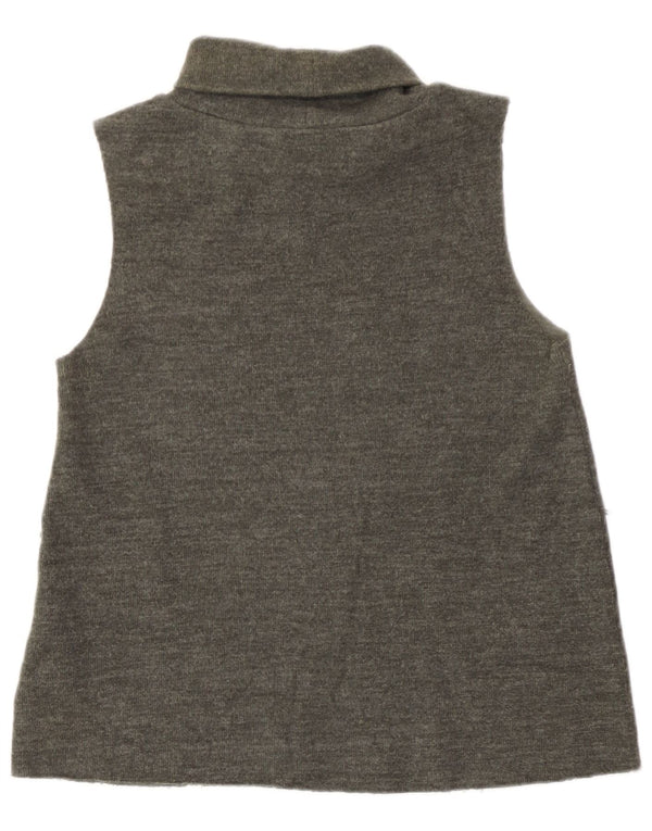 Zara Womens Vest Top UK 10 Small Green Flecked Cotton