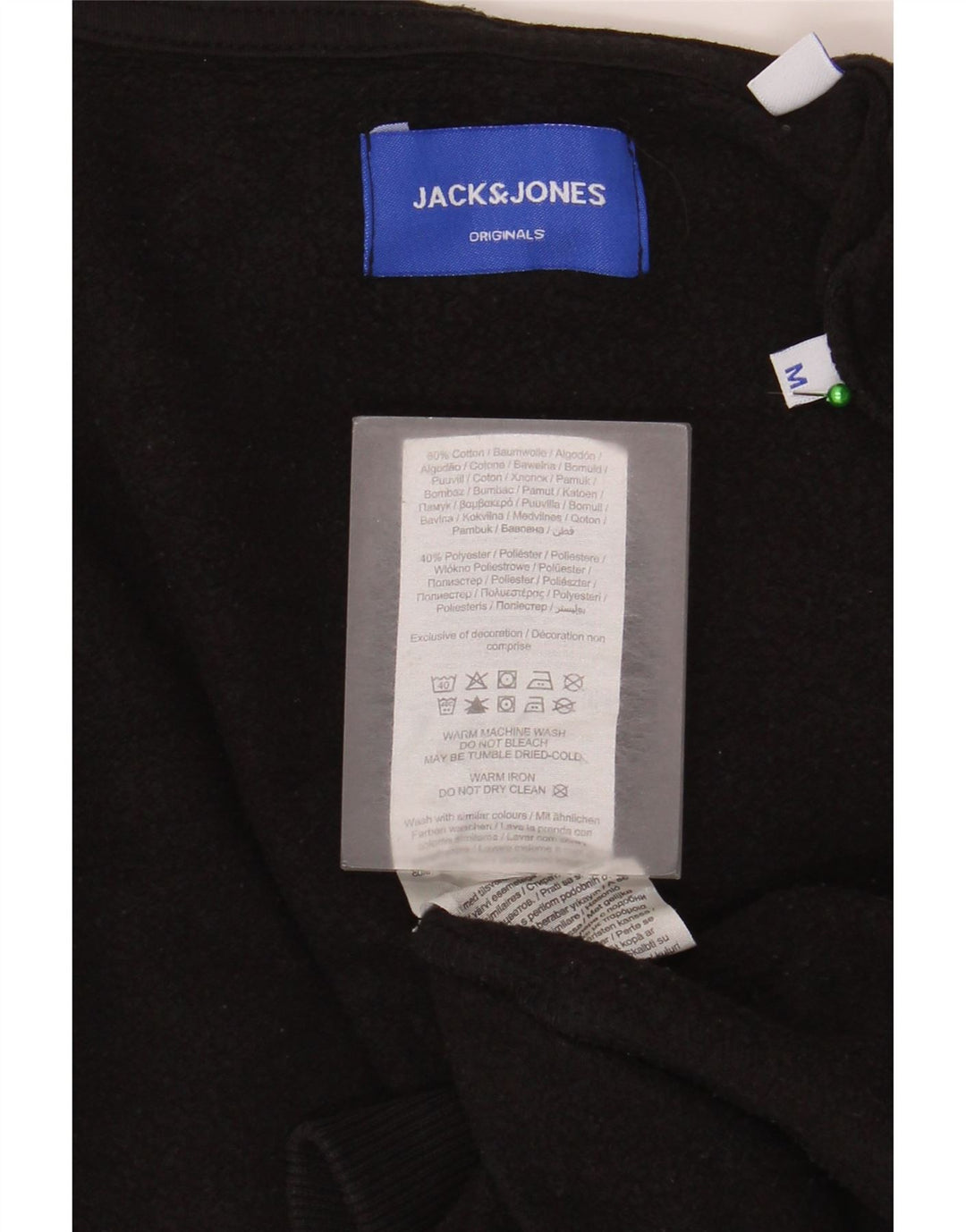 Jack & Jones Grafisk hættetrøje til mænd mellem sort bomuld