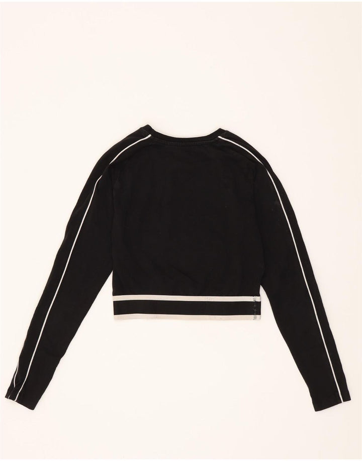 Puma Dame Crop Top Langærmet UK 10 Lille Sort