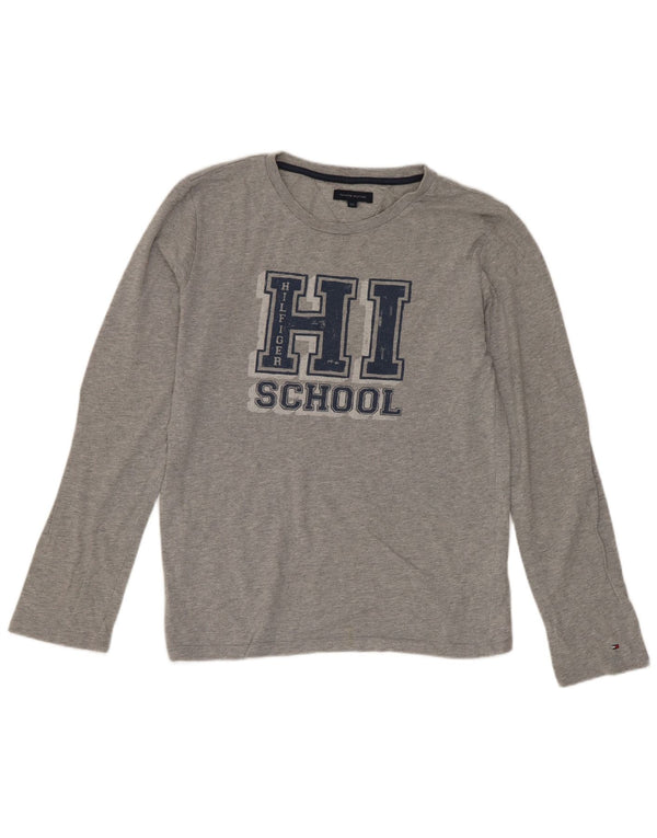 Tommy Hilfiger drenge grafisk top langærmet 11-12 år grå bomuld