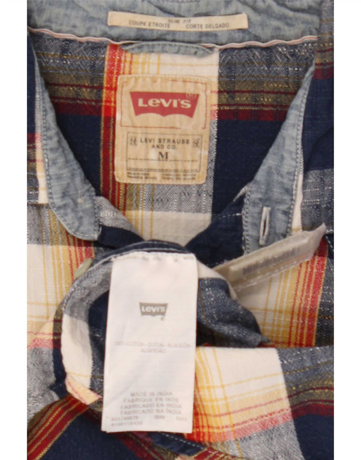 Levi's Herre Slim Fit Flanelskjorte Medium Navyblå Ternet bomuld