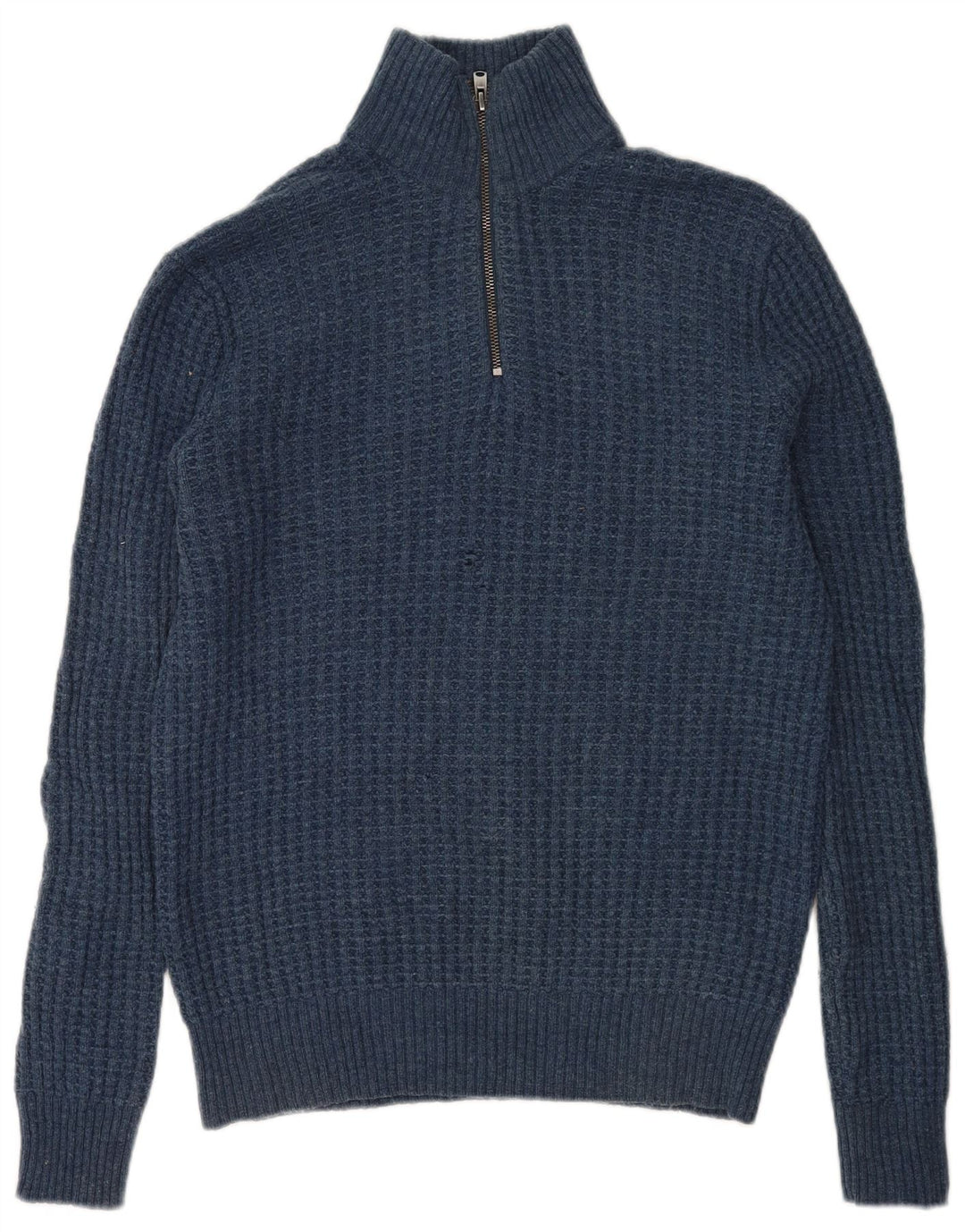 Gap Herre Zip Neck Jumper Sweater Lille Blå Lammeuld