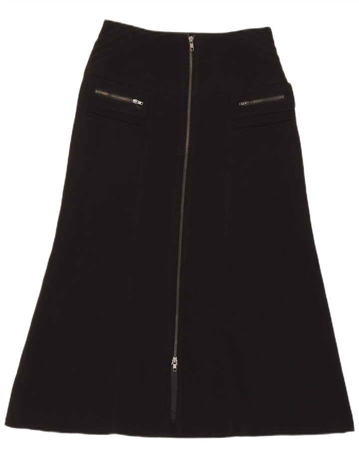 Carla Carini Dame A-Line Nederdel UK 8 Small W28 Sort Polyester