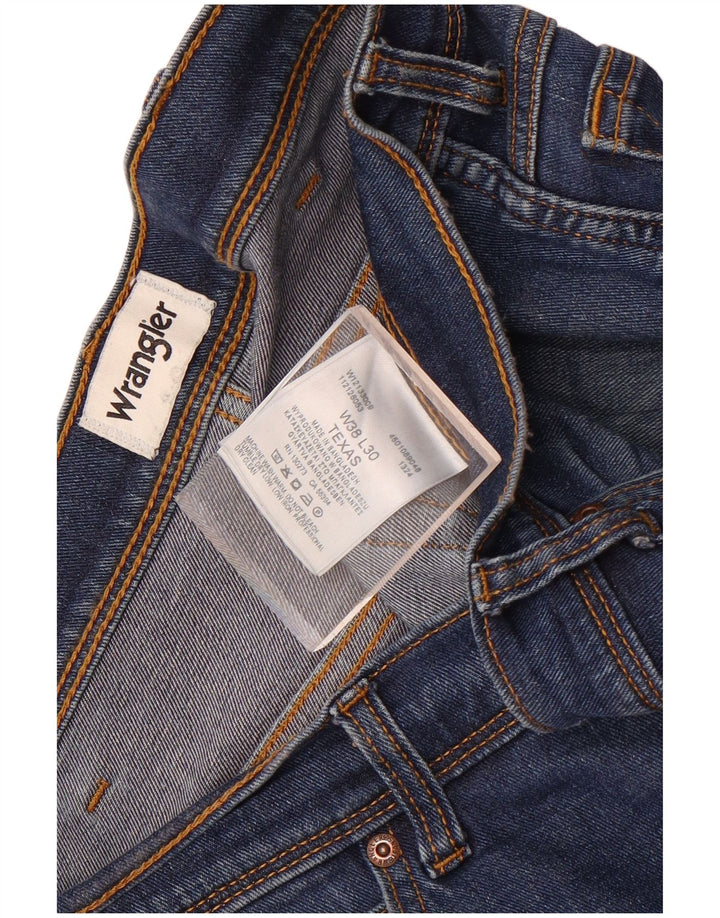 Wrangler Herre Texas Straight Jeans W38 L30 Blå Bomuld