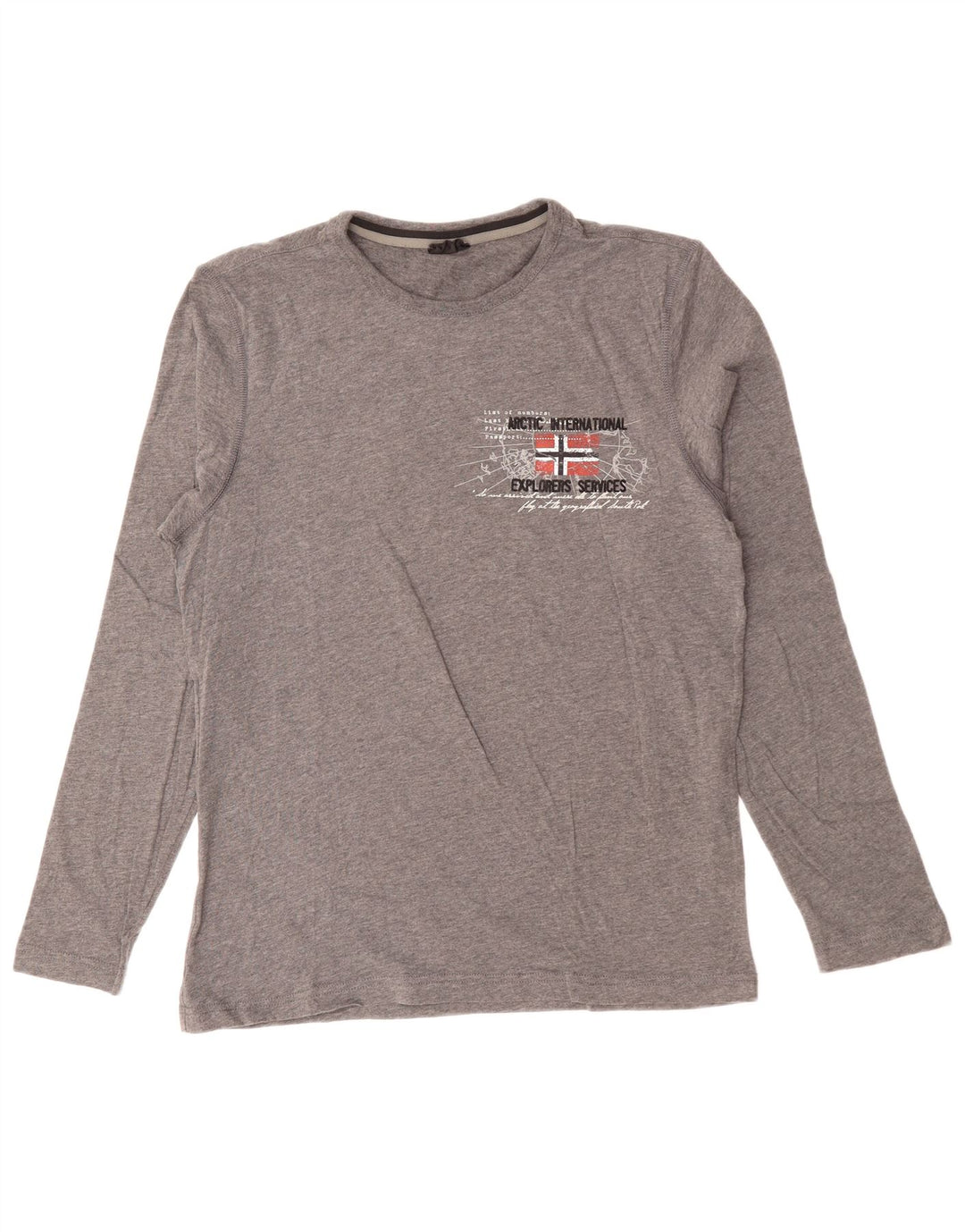 NAPAPIJRI Herre grafisk top langærmet mellemgrå