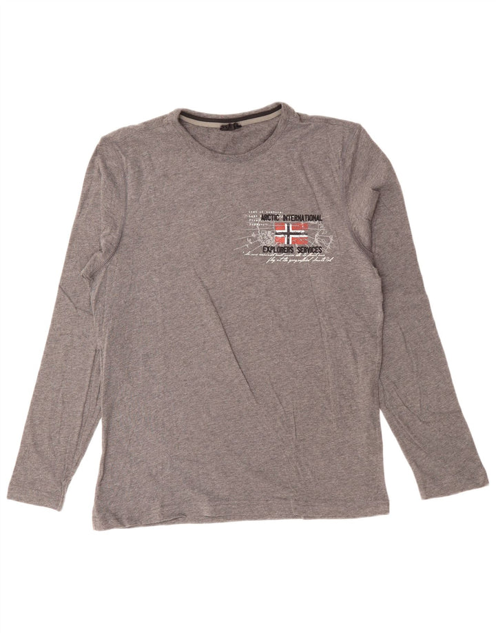NAPAPIJRI Herre grafisk top langærmet mellemgrå