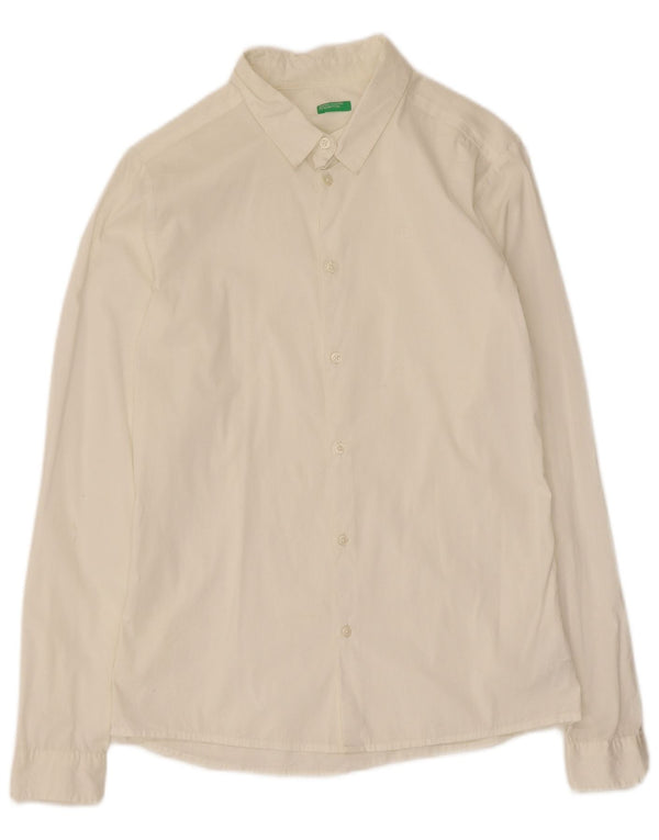 Benetton drengeskjorte 13-14 år 3XL hvid bomuld