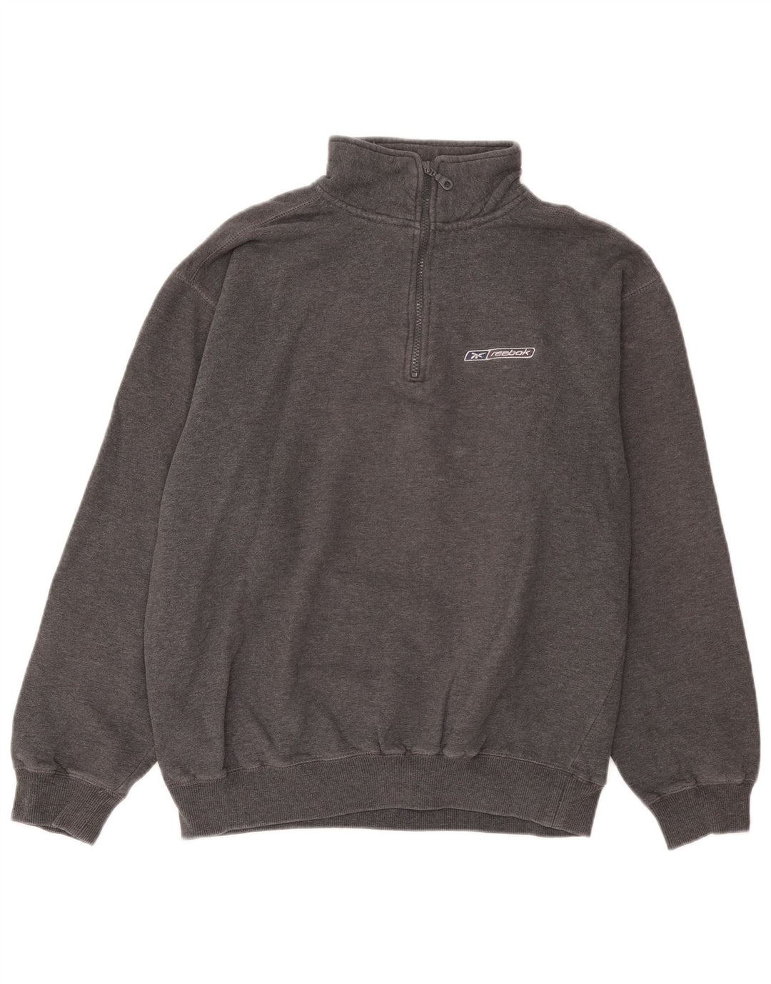 Reebok Sweatshirt med lynlås til mænd mellem grå bomuld