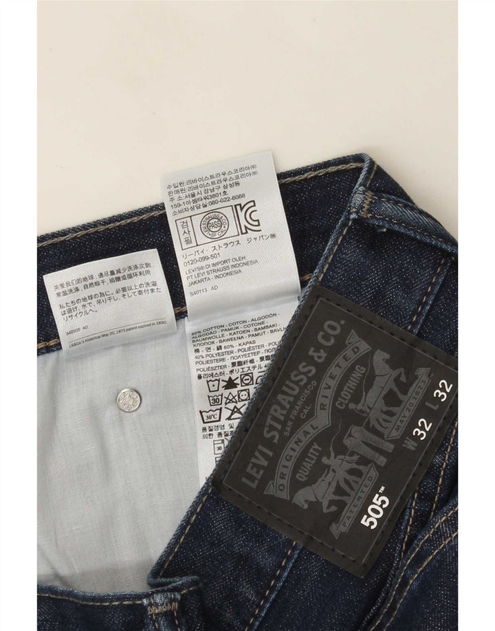 Levi's Dame 505 Straight Jeans W32 L32 Blå Bomuld