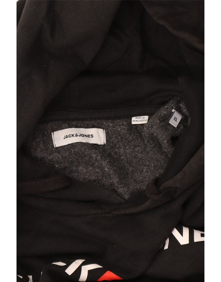 Jack & Jones Grafisk hættetrøje til mænd XL Sort
