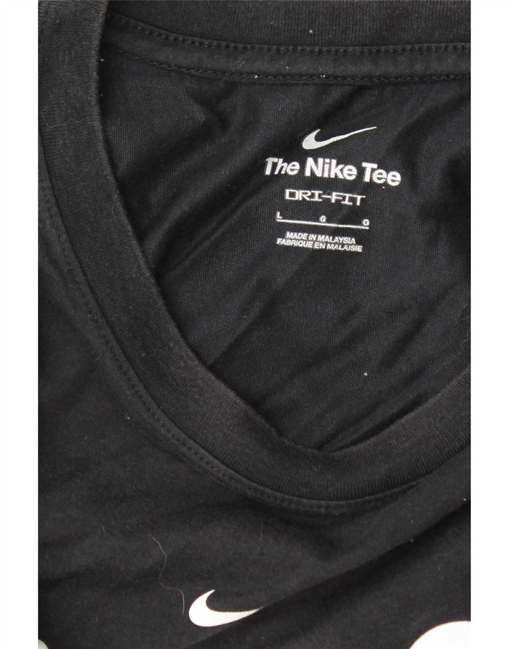 Nike Herre Dri Fit Grafisk T-Shirt Top Stor Sort