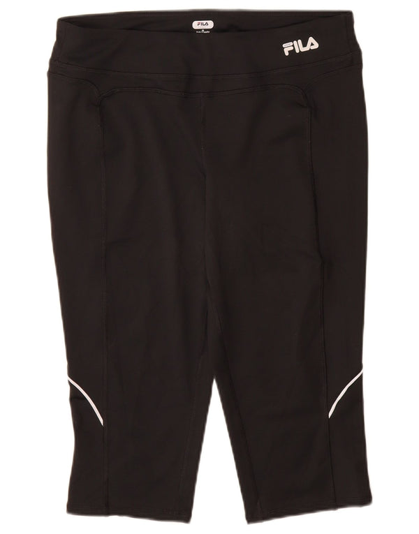 FILA Dame Capri Leggings UK 14 Medium Sort Polyester