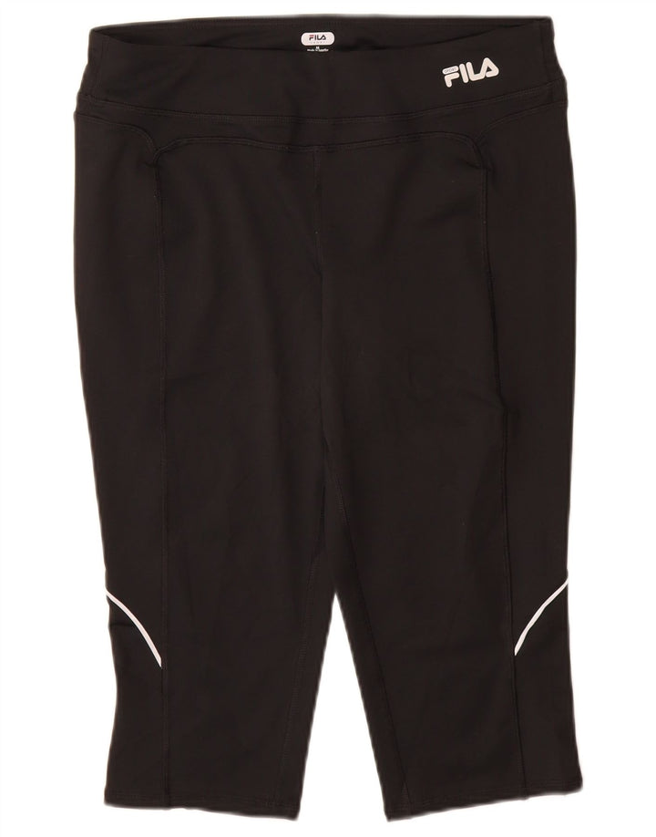 FILA Dame Capri Leggings UK 14 Medium Sort Polyester