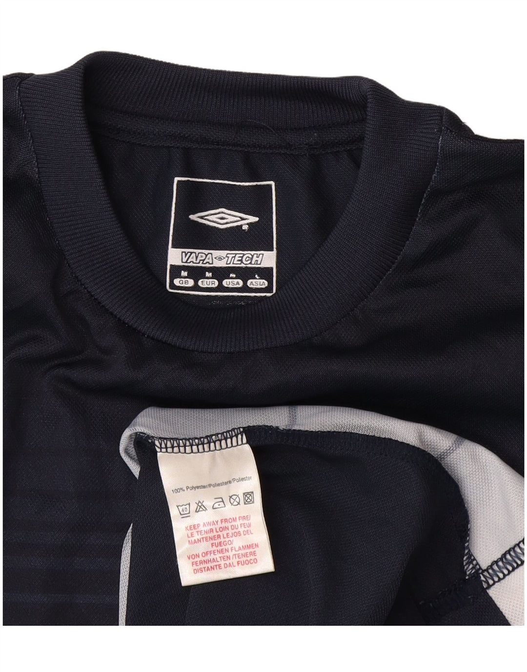 Umbro Herre See Through Vest Top Medium Marineblå Stribet Polyester