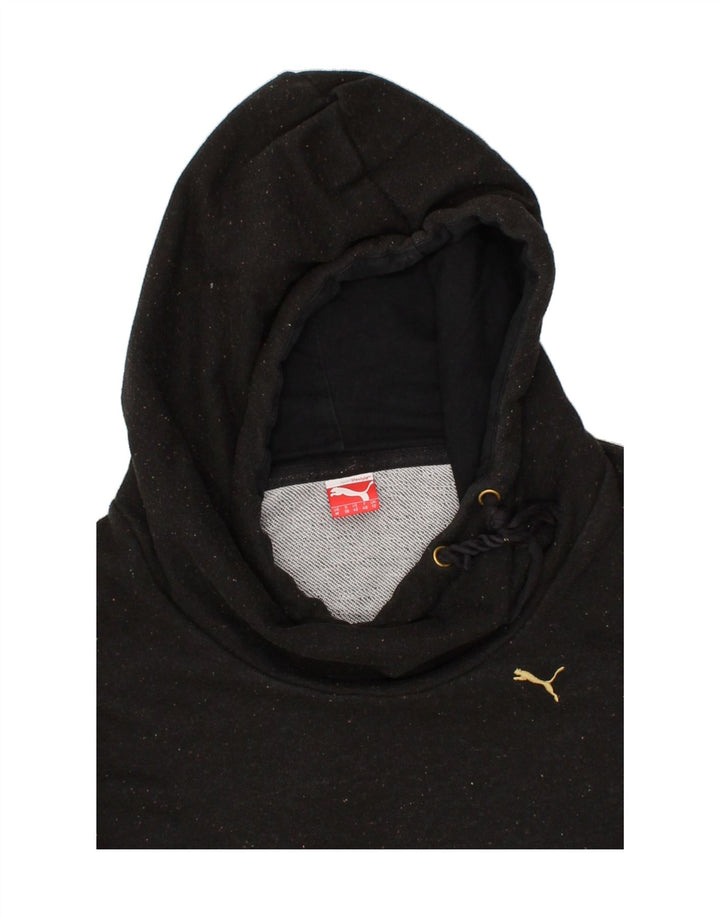 PUMA Womens Hoodie Jumper UK 12 Medium Black Flecked Vintage Puma and Second-Hand Puma from Messina Hembry 