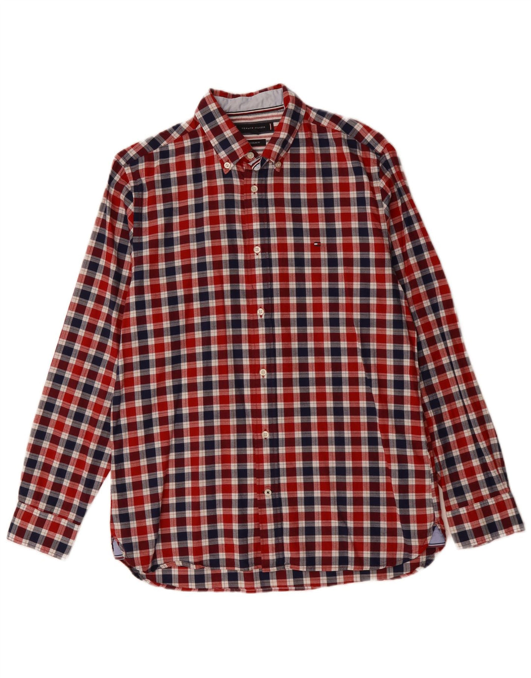 TOMMY HILFIGER Herre Regular Fit skjorte Medium rød Gingham bomuld
