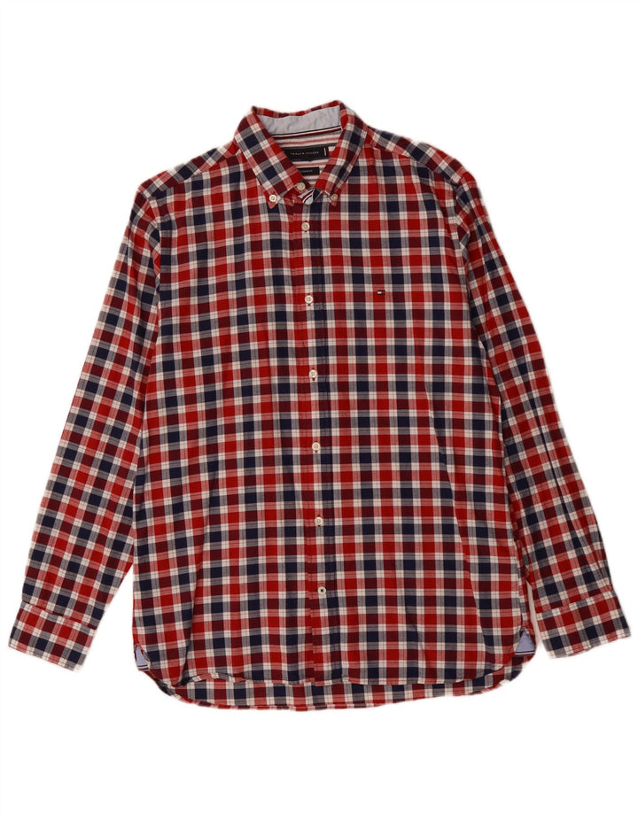 TOMMY HILFIGER Herre Regular Fit skjorte Medium rød Gingham bomuld