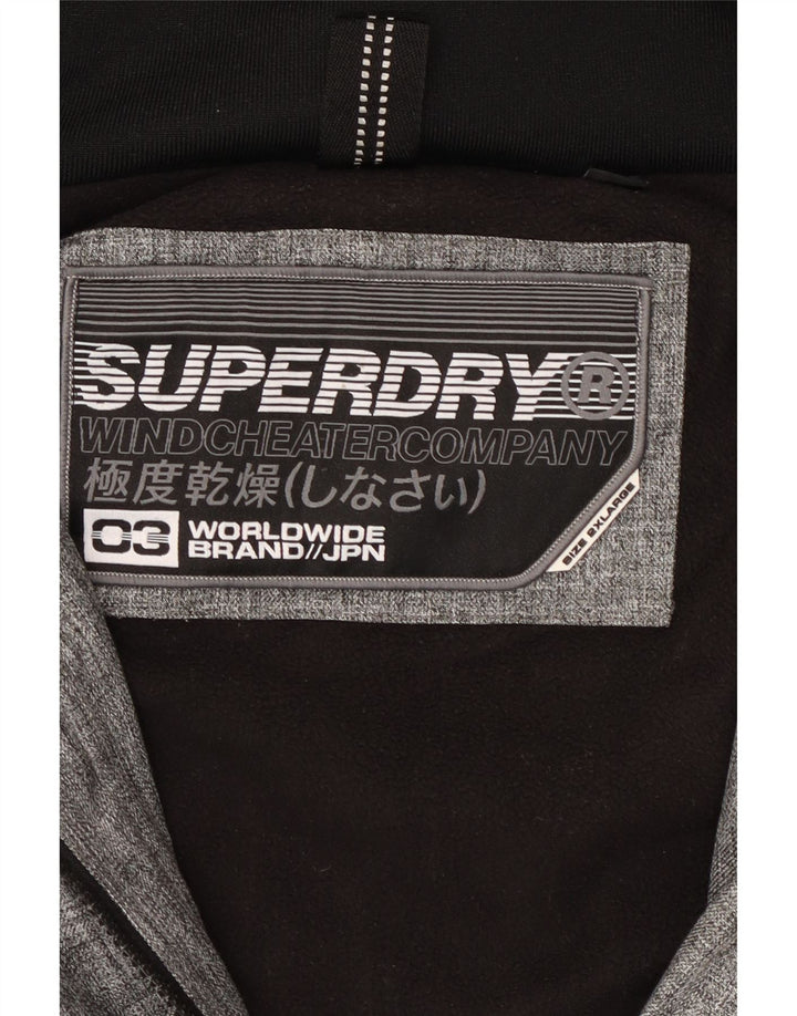 SUPERDRY vindjakke med hætte til kvinder UK 20 2XL Grå Colourblock