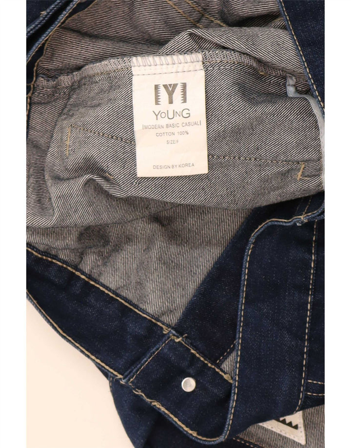 Vintage denimjakke til drenge 14-15 år marineblå bomuld