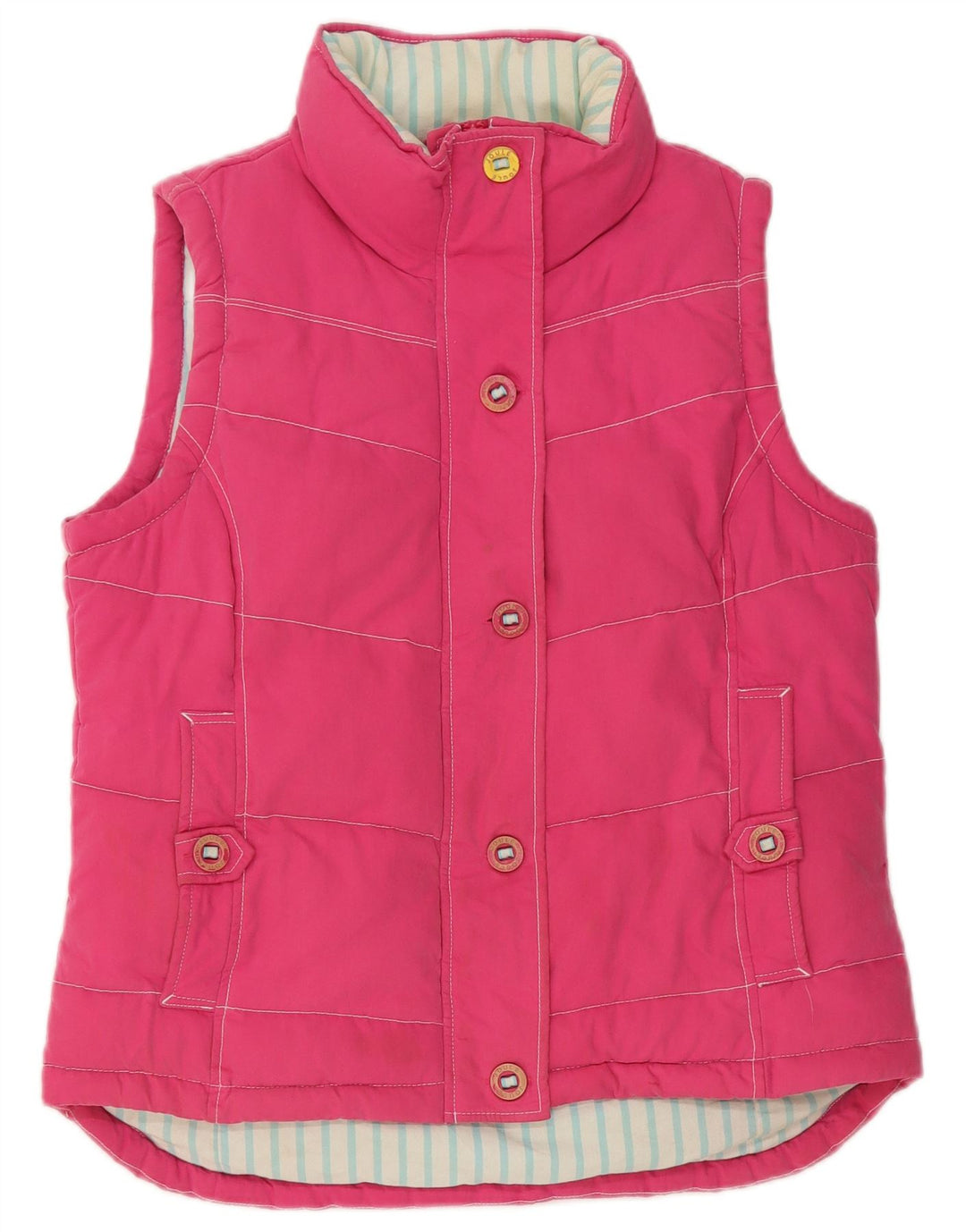 Joules Dame Polstret Gilet UK 12 Medium Pink Bomuld Classic