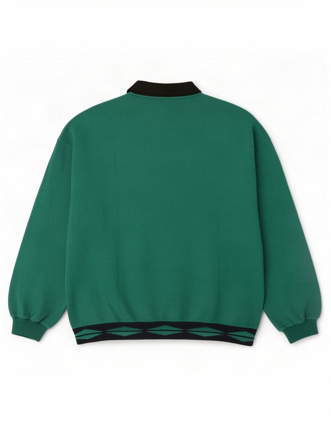 Vintage Dame Oversized Sweatshirt Jumper UK 14 Medium Grøn Geometrisk