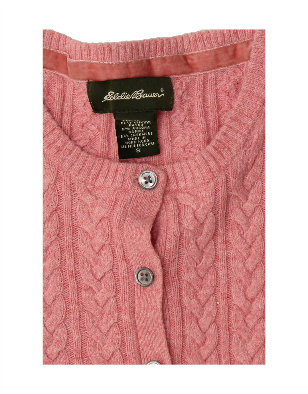 EDDIE BAUER Womens Cardigan Sweater UK 10 Small Pink Cotton Vintage Eddie Bauer and Second-Hand Eddie Bauer from Messina Hembry 