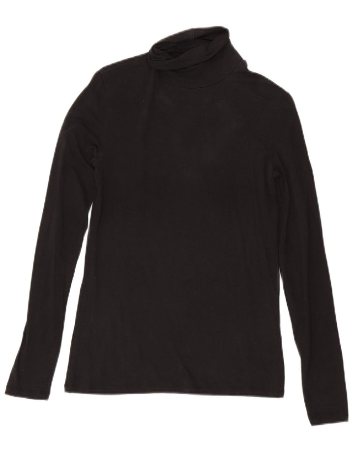 Massimo Dutti Dame Top Langærmet UK 8 Lille Sort Lyocell