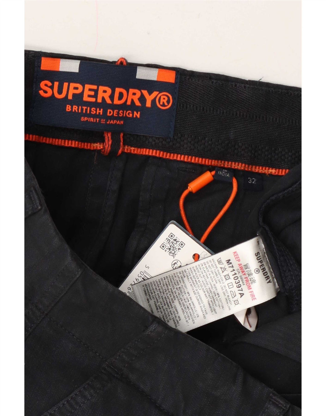 Superdry Chino-shorts til mænd W32 Medium marineblå bomuld