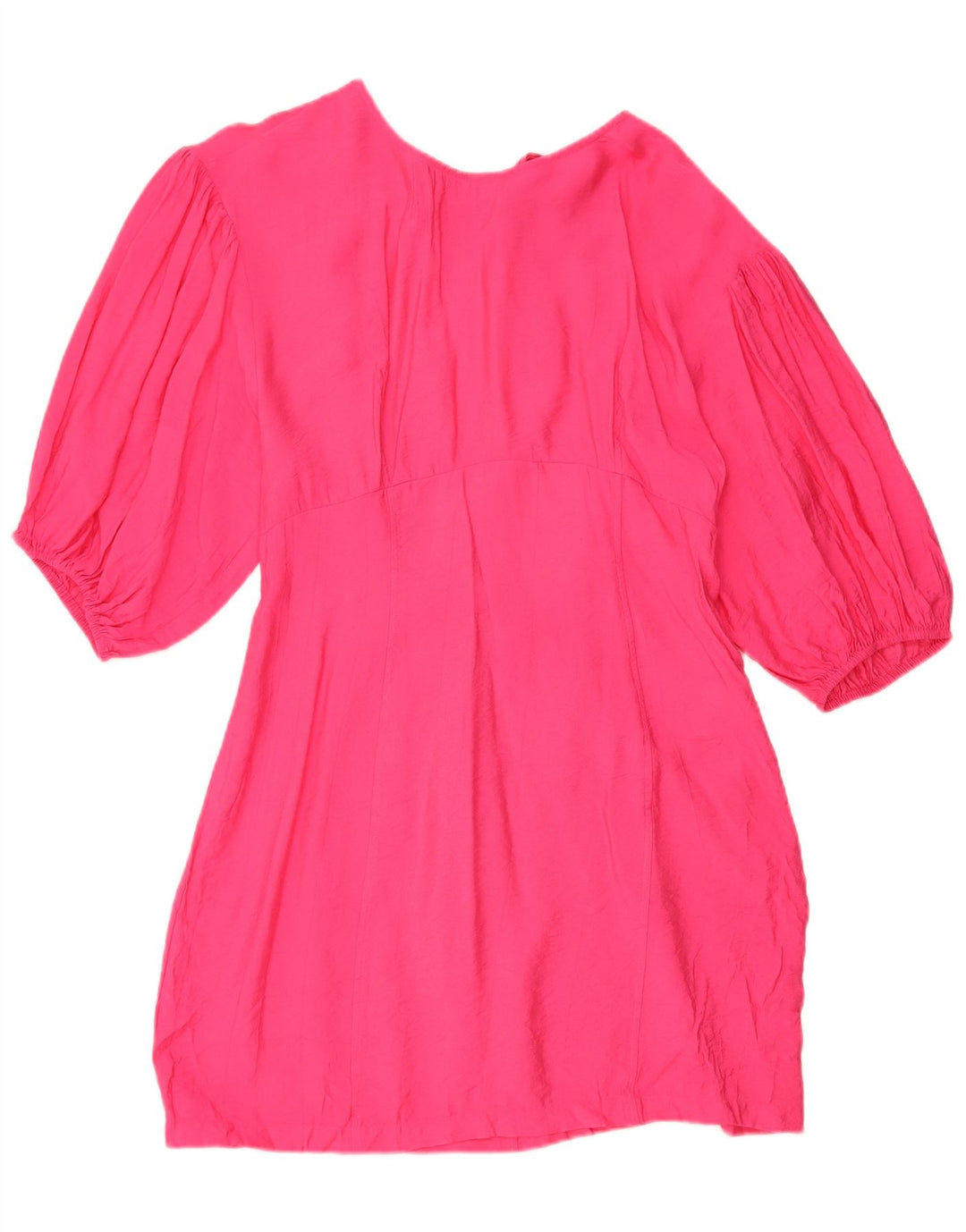 Zara Dame A-Line Kjole UK 14 Large Pink Viscose