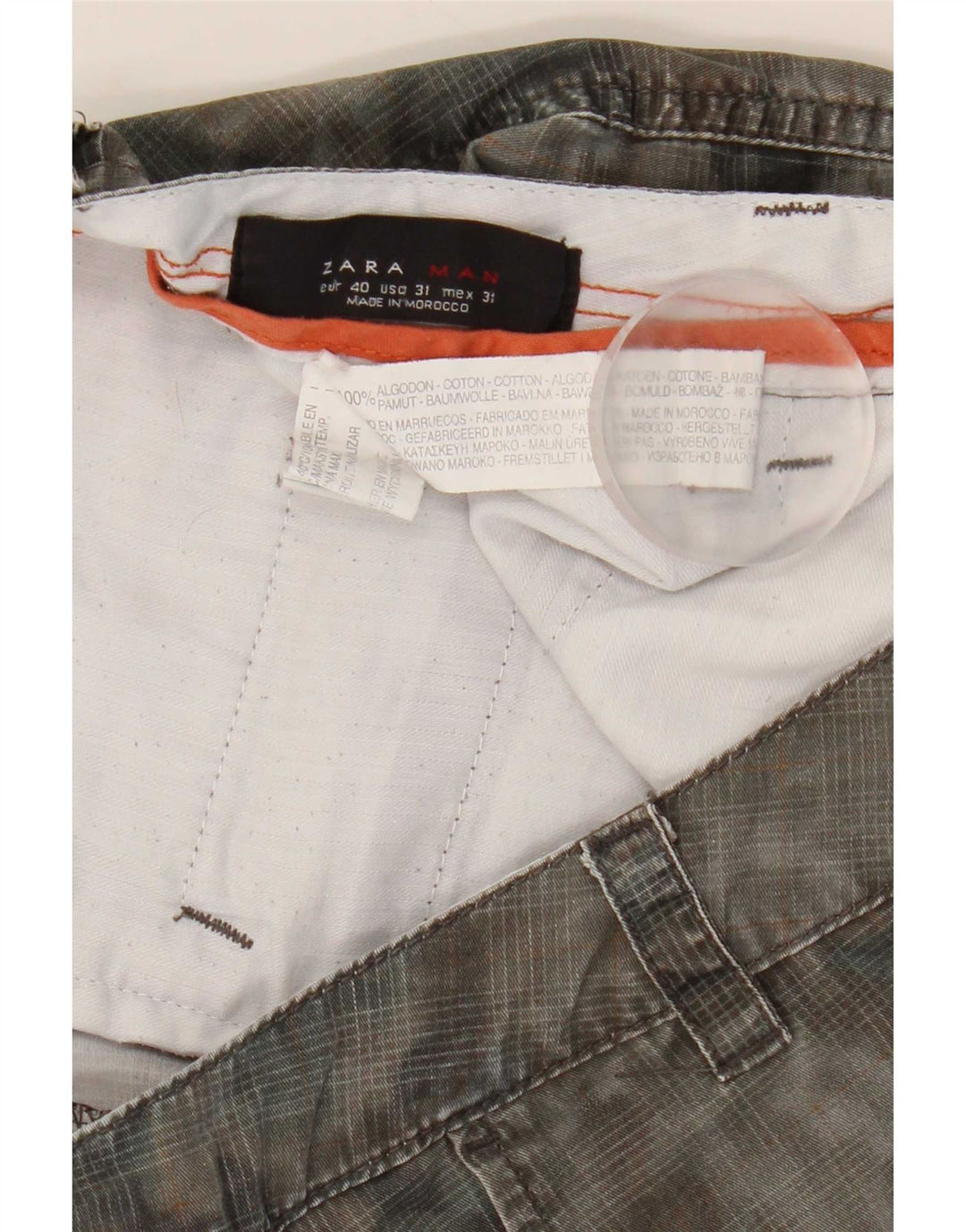 Zara Herre Cargo Shorts EU 40 Medium W31 Khaki Bomuld