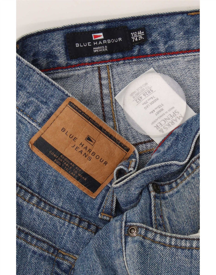 Marks & Spencer Herre Blue Harbor Straight Jeans W44 L29 Bomuld