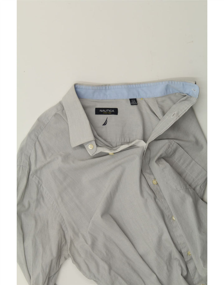NAUTICA Mens Shirt Size 17 1/2 XL Grey Pinstripe Vintage Nautica and Second-Hand Nautica from Messina Hembry 