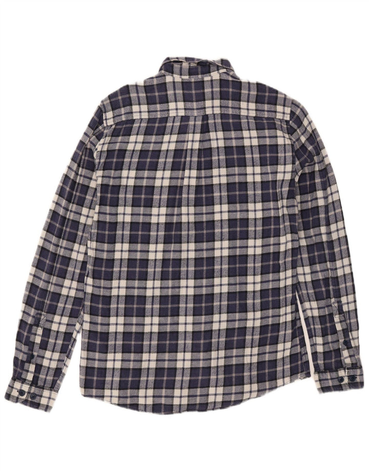 Barbour herre skræddersyet pasform flannel skjorte lille marineblå ternet bomuld