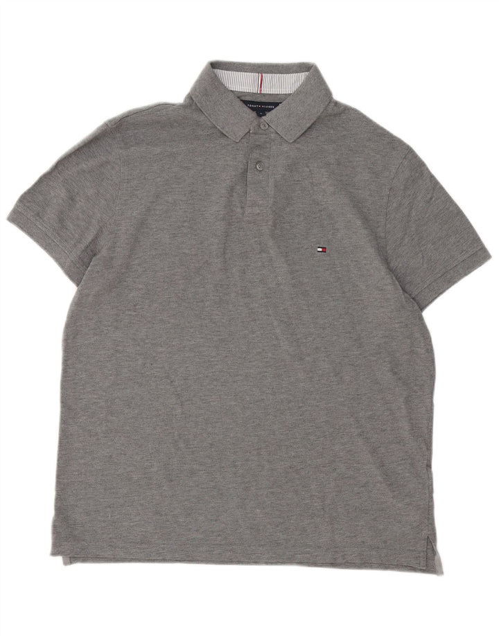 Tommy Hilfiger herre poloshirt mellemgrå bomuld