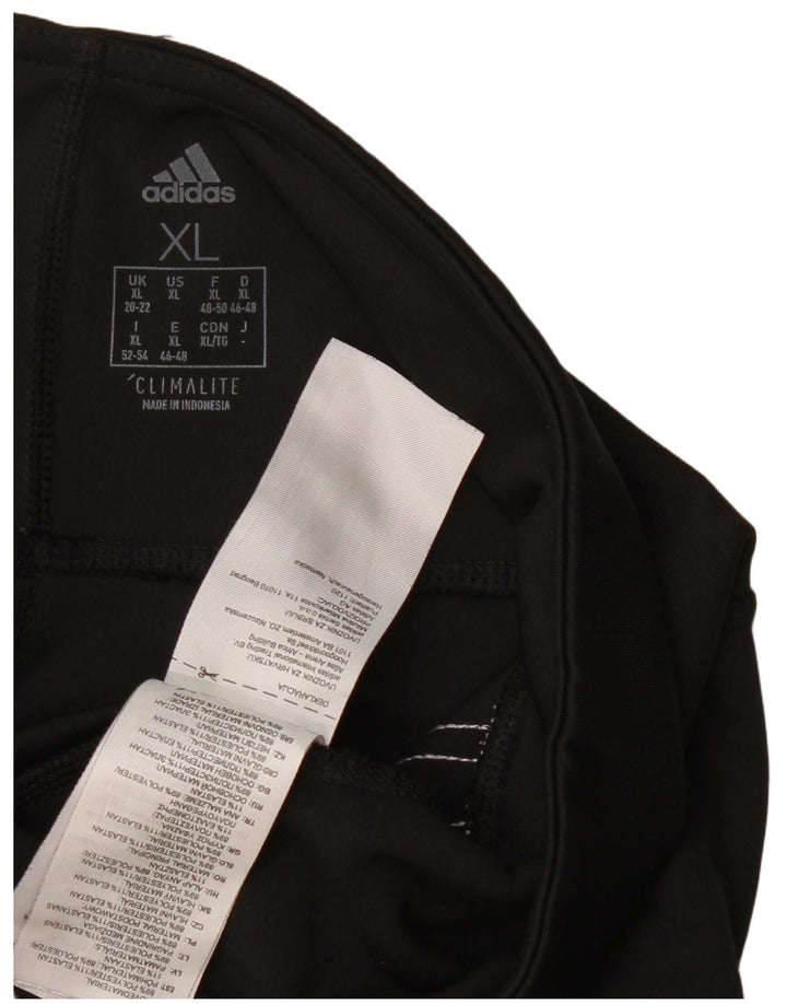 ADIDAS Dame Climalite Leggings UK 20/22 XL Sort Polyester