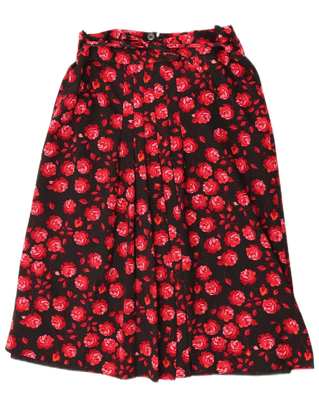 Vintage A-Line nederdel til kvinder W28 Medium Red Floral