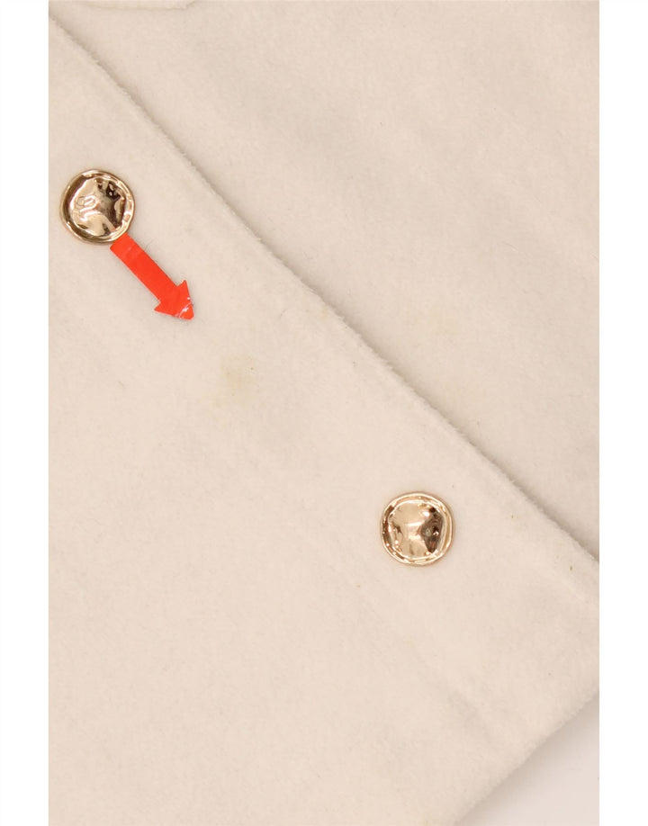 Zara Dame 4 Buttons Crop Blazer Jacket UK 10 Small White Polyester