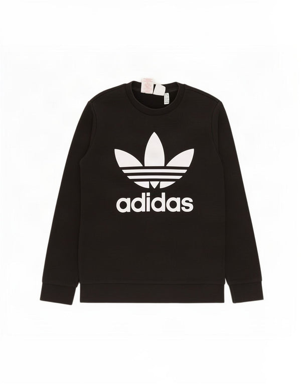 Adidas Boys Grafisk Sweatshirt Jumper 12-13 år Sort Bomuld