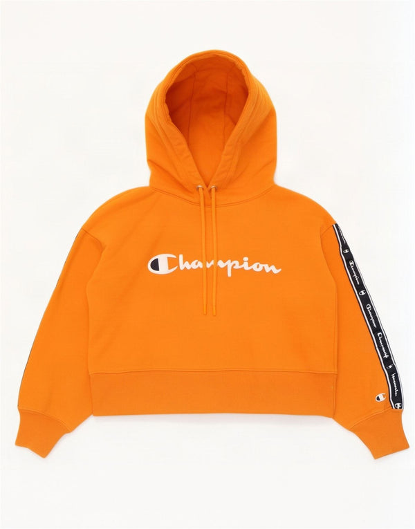 Champion Piger Crop Hoodie Jumper 7-8 år Lille Orange Colourblock